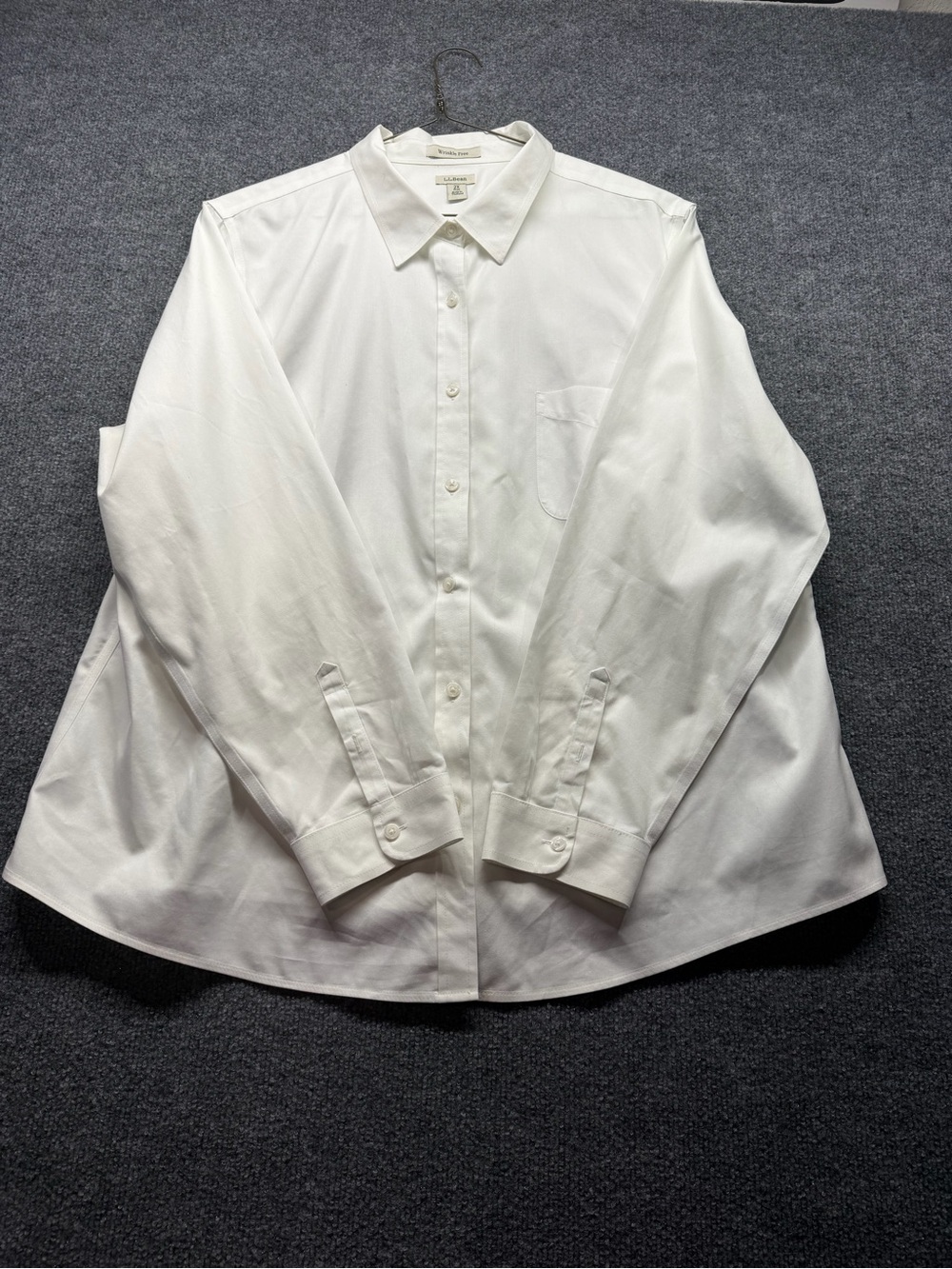 L.L. Bean Men's White Button-Down Dress Shirt
